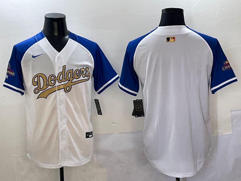 Men Los Angeles Dodgers Blank White Blue Gold Game Nike 2025 MLB Jersey style 429->los angeles dodgers->MLB Jersey